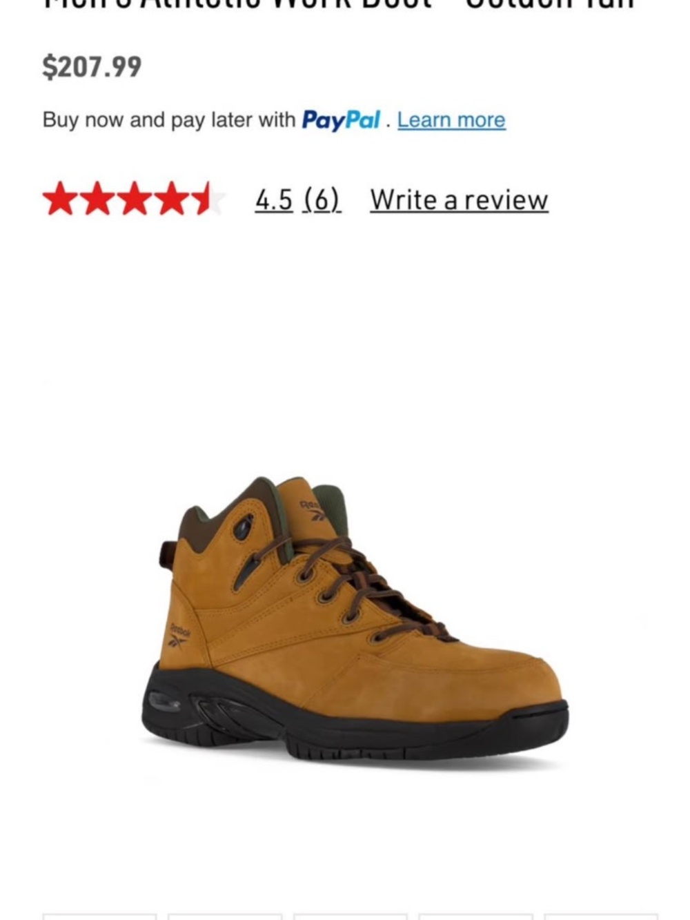 Brand new Reebok athletic men’s work boots